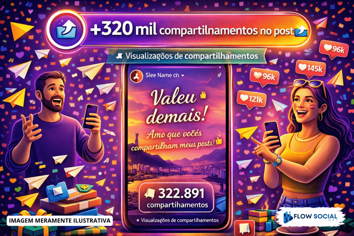 Compartilhamentos em Post - Flow Social